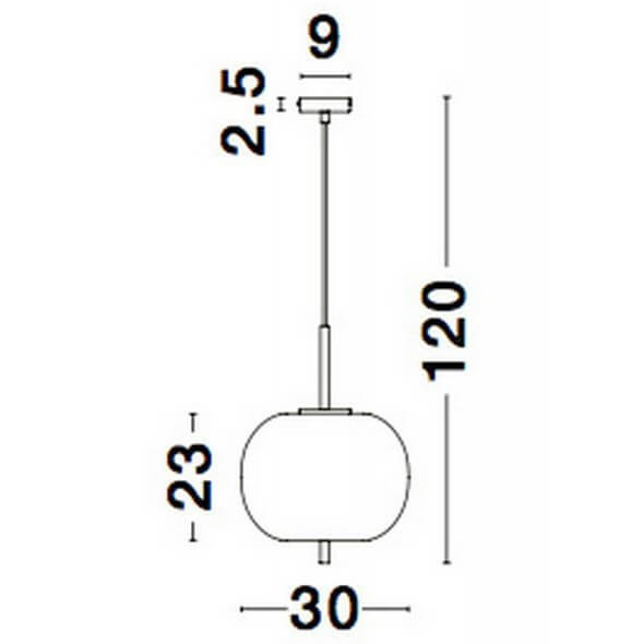 Kulista lampa wisząca MARC LE42718 szklana kula biała czarna
