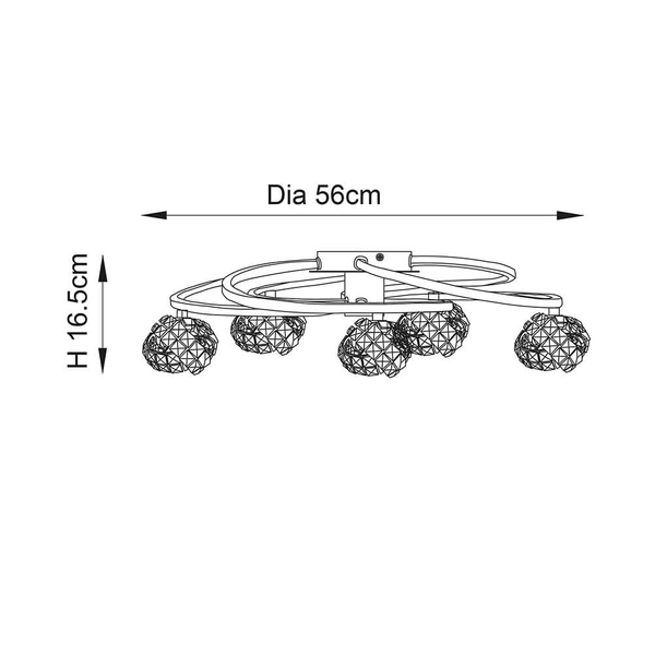 Kryształowa lampa sufitowa Talia 76595 Endon metal szkło transparentny chrom