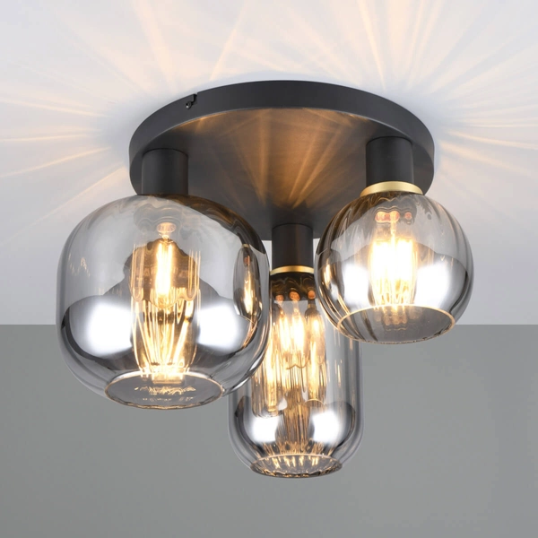 Nasufitowy plafon DIVA 619800332 Trio balls przydymiony czarny