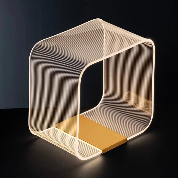 Kwadratowa lampa stołowa HUARAL LE44437 LED 14W 3000K biała złota