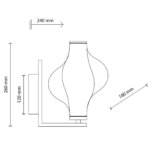 Naścienna lampa nieregularna Elva 18219 LED 8W 3000K grafitowy
