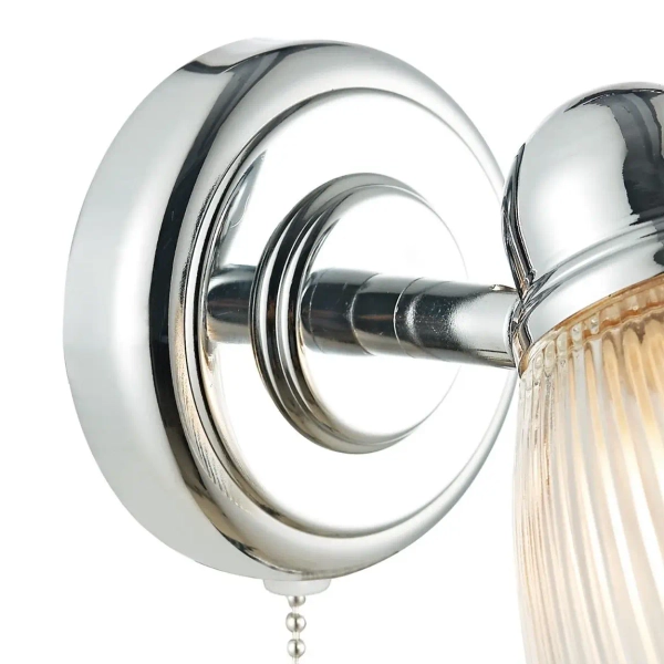 Lampa ścienna z włącznikiem Cedric CED0738 ryflowana IP44 chrom