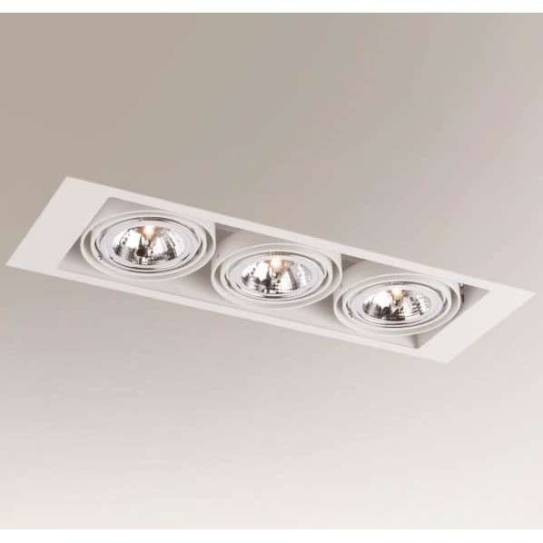 Spot LAMPA sufitowa MUKO 7358 Shilo podtynkowa OPRAWA prostokątna OCZKO do zabudowy WPUST biały
