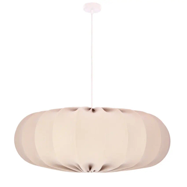 Skandynawska wisząca lampa nad stół 31-39231 regulowany tkanina beżowy