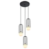 Druciana LAMPA wisząca SIMON MDM-3938/3 BK Italux metalowa OPRAWA drut ZWIS kule balls KASKADA klatki loft czarne