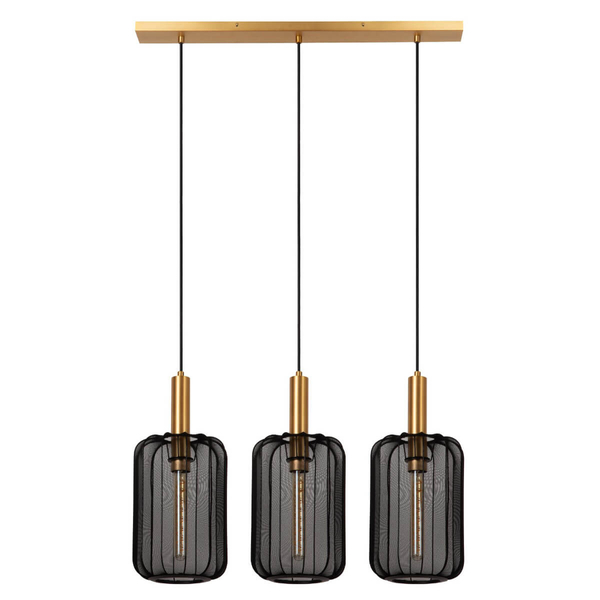 Sypialniana lampa wisząca Corina 03447/03/30 klosze siatka złota czarna