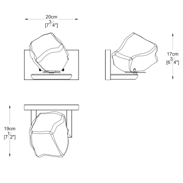 Kinkiet na ścianę ROCK W0488-01A-U8AC szklany złoty przezroczysty
