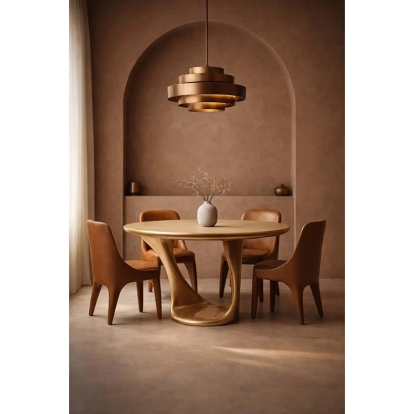 Stół okrągły do jadalni SHANGRI metalowy designerski 5900168837263