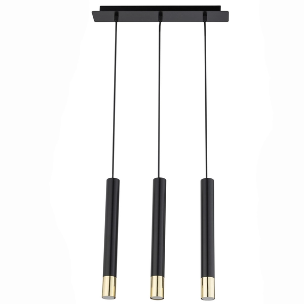 Loftowa lampa wisząca Sopel Grand 33395 3-płomienna czarna złota