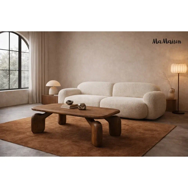 Prostokątny stolik kawowy ORIZON MM001501100344 brązowy drewniany 120x60cm