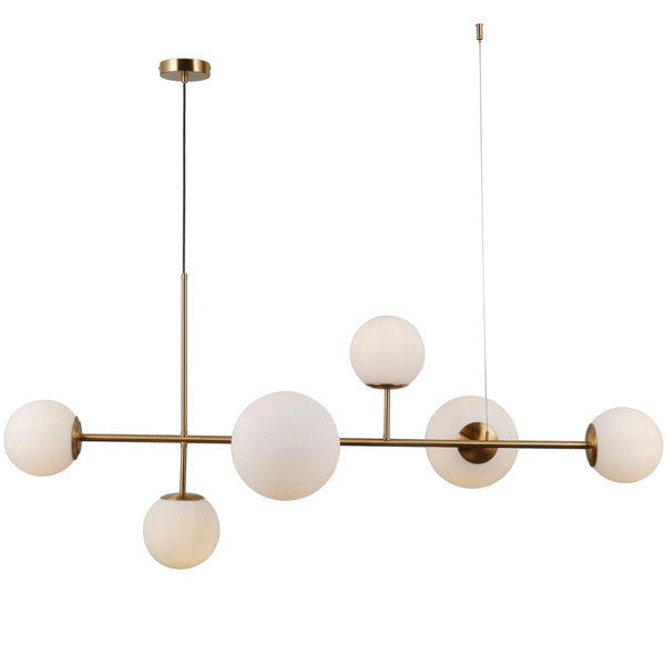 LAMPA wisząca VAILANTE PND-31221-6-HBR Italux loftowa OPRAWA zwis szklane kule balls mosiądz