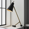 Lampka biurkowa L&-193064 Light& stożkowy klosz czarny mosiądz
