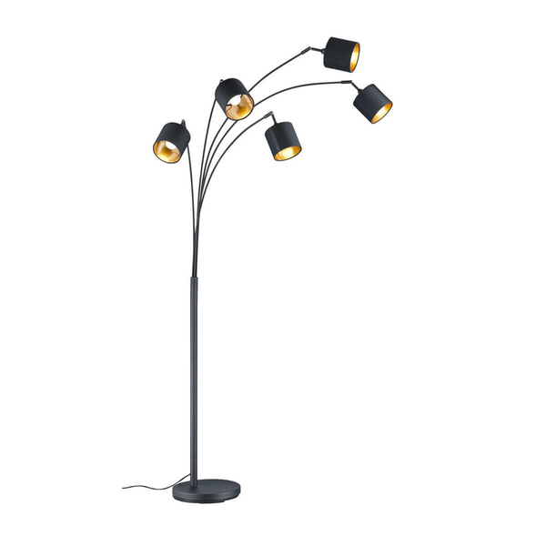 Podłogowa lampa z abażurami IKERIS DL579-46330 tuby czarny złoty