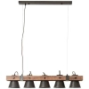 Industrialna lampa wisząca Plow 82175/46 metalowa drewniana czarna