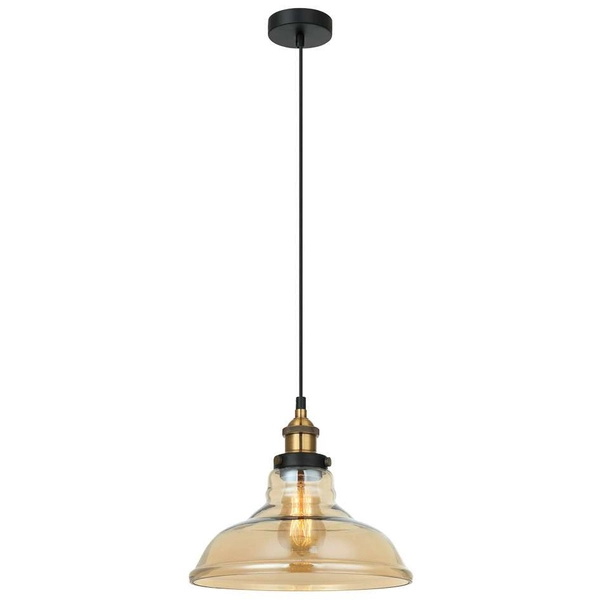 Loftowa LAMPA wisząca HUBERT MDM-2381/1 GD+AMB Italux szklana OPRAWA skandynawski ZWIS bursztynowy