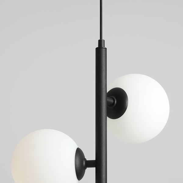 Zwisająca lampa salonowa Fin 1120E1_S Aldex kule bańki szklana czarna