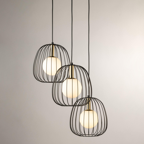 Wisząca lampa kaskadowa Bell 40729 Sigma druciak czarna złota