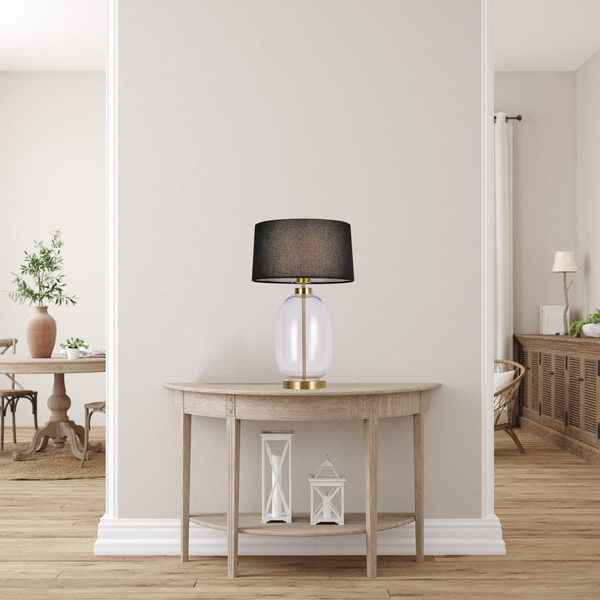 Abażurowa lampka stołowa Amur LP-919/1T transparent Light Prestige czarna