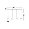 Nowoczesny żyrandol TAVENCO LE45212 LED 19W 3000K różowy czarny