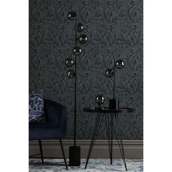 Podłogowa lampa do salonu Spiral SPI4922-01 loftowa przydymiona czarna