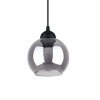 Industrialna lampa wisząca ALINO SL.1141 szklana kula czarna przydymiona