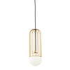 Modernistyczna LAMPA wisząca TELFORD P361PL-01G Maytoni druciana OPRAWA szklana kula zwis złoty biały