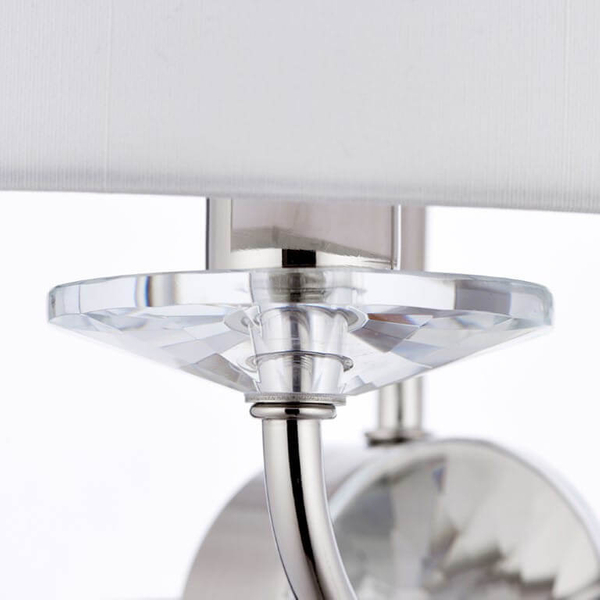 Lampa ścienna z abażurem hampton ecru nikiel Nixon OUTLET