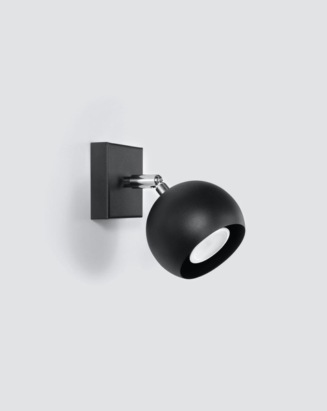 Kinkiet LAMPA ścienna SL.0443 okrągła OPRAWA regulowana kula ball czarna