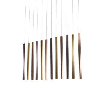 Złota wisząca oprawa METALIC P0671 tytanowa tuba LED 12W 3000K