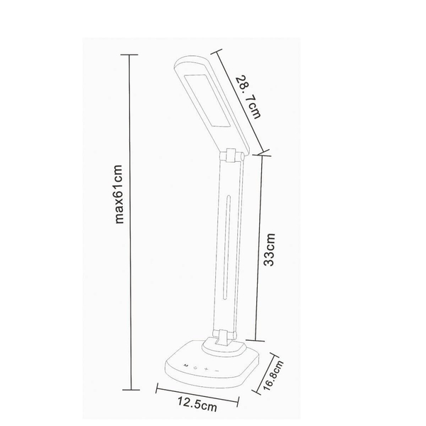 Regulowana lampa stojąca 1601 na biurko LED 6W czarna