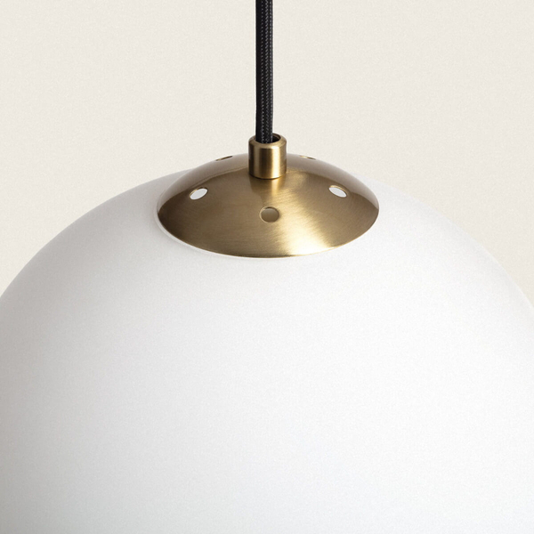 Wisząca lampa kula Lazzur ABR-LWL-E27 Abruzzo metal szkło biały złoty
