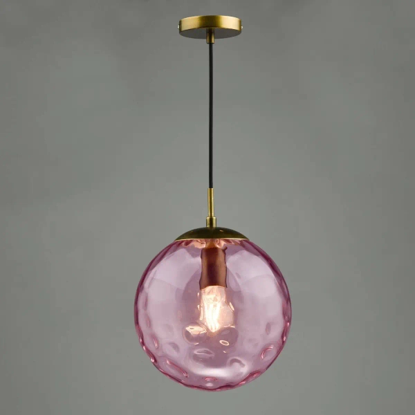 Lampa okrągła wisząca Ripple SP70-RIP8803 do salonu kula różowa brąz