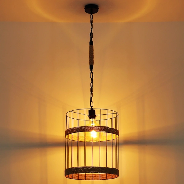 Skandynawska LAMPA wisząca HALIA 15673H1 Globo tuba OPRAWA metalowa ZWIS okrąły loftowy brązowy czarny