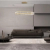 Owalna lampa wisząca Bauta crystal LED 48W 3500K glamour złota