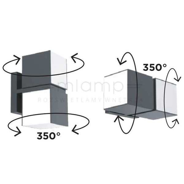 Lampa elewacyjna CUBA 5193801118 LED 23W 3000K kinkiet outdoor IP54 szary