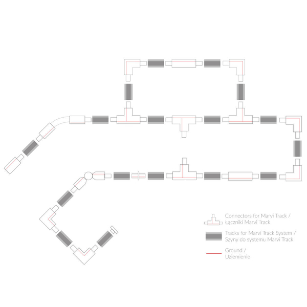 Szynowy łącznik Marvi Track Connector Parallel Long TRL-H1C-CONN-LONG-WH biały