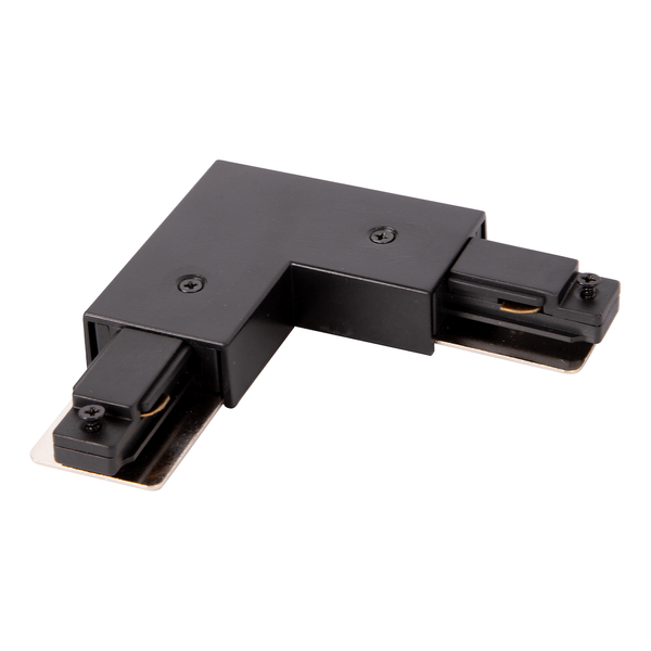 1-fazowy łącznik-L + zasilane centralne Track Light ML0716 czarne