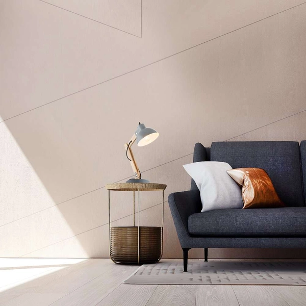 Stojąca LAMPA stołowa TONGARIRO 21503 Globo nocna LAMPKA biurkowa drewniana szara