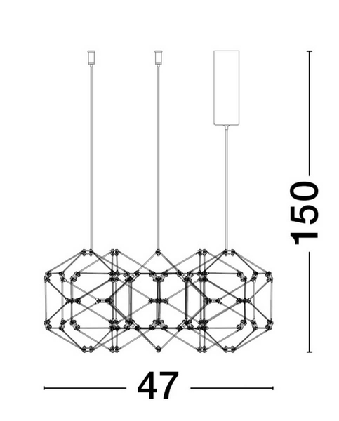 Lampa wisząca ASIS LE42727 LED 21.6W 3000K geometryczny wzór złota