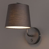 Salonowy kinkiet CHICAGO W0194 Maxlight metal tkanina czarny