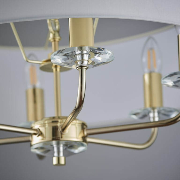 Lampa wisząca Nixon 70561 Endon abażur na łańcuchu ecru mosiądz