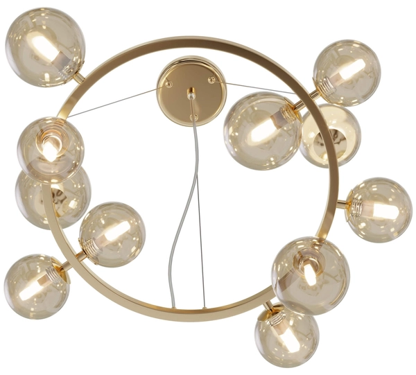 Lampa wisząca Dallas MOD545PL-11G kulista bursztynowa złota