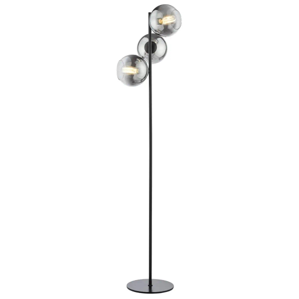 Kulista podłogowa lampa Lycia LYC4922 kule szklane czarne przydymione