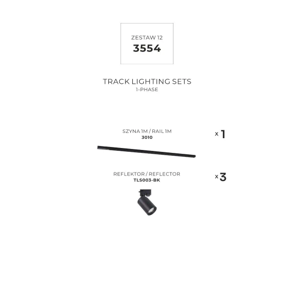 Podstawowy system sznoprzewodów 3554 jednoobwodowe czarne