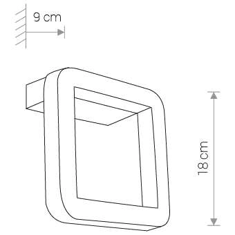 Zewnętrzna LAMPA ścienna THIKA LED 10W 3000K 9121 Nowodvorski elewacyjna OPRAWA kwadratowa IP54 czarne