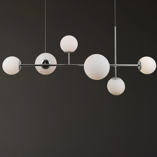 Loftowa LAMPA wisząca VAILANTE PND-31221-6B-CH Italux modernistyczna OPRAWA szklane kule ball zwis chrom