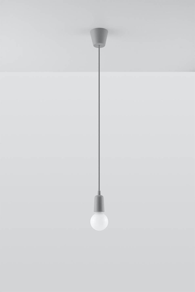 LAMPA wisząca SL.0575 industrialna OPRAWKA na żarówkę ZWIS przewód kabel szary