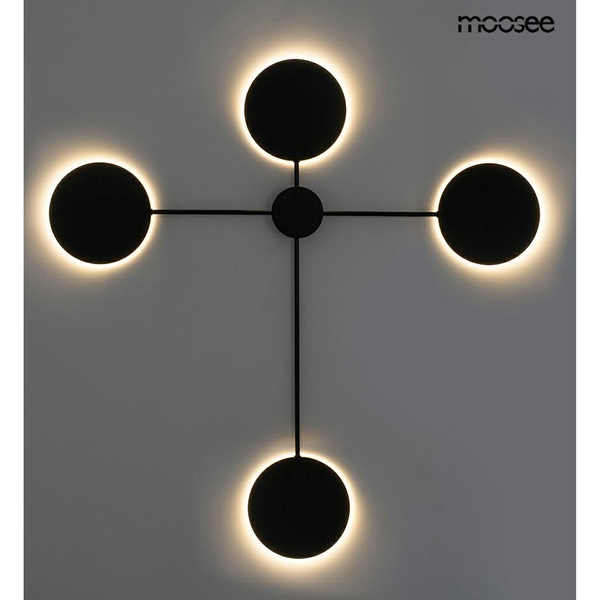 Lampa ścienna Shadow 4 MSE010100355 Moosee LED czarna
