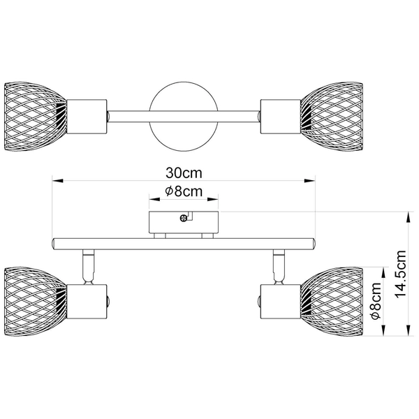 Sufitowa LAMPA art deco ISABELLE 54817-2 Globo metalowa OPRAWA plafon klatki druciane rdzawe
