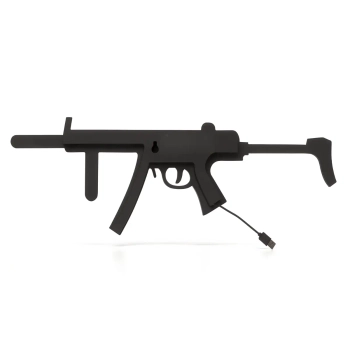 Młodzieżowy kinkiet ścienny KLMP5 LED RGB karabin USB czarny